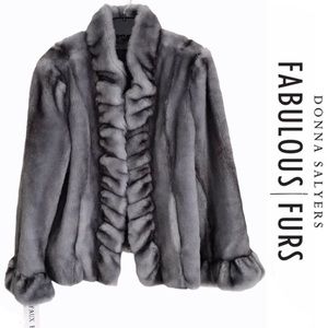 Donna Salyers Fabulous Furs Faux Fur Coat Grey Womens 2X Plus Size NWT